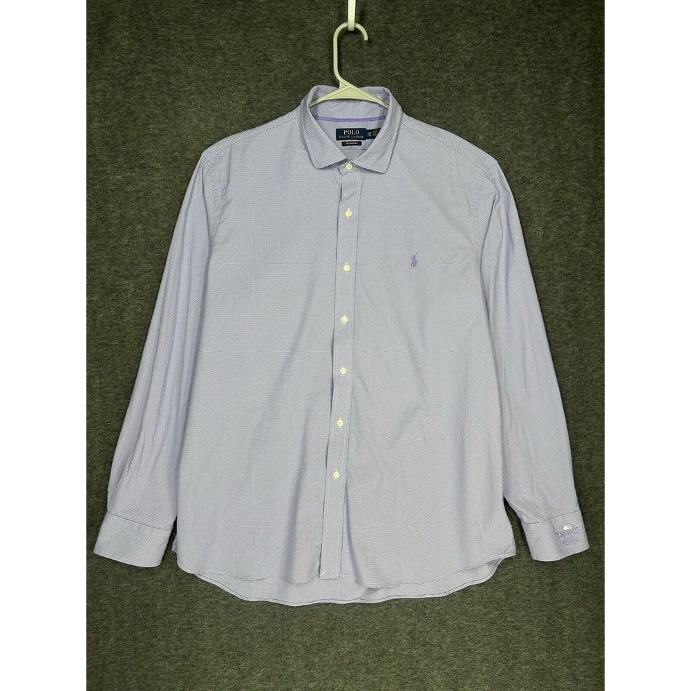 Polo Ralph Lauren Performance shirt Mens 2XL‎ Purple houndstooth emerald bay